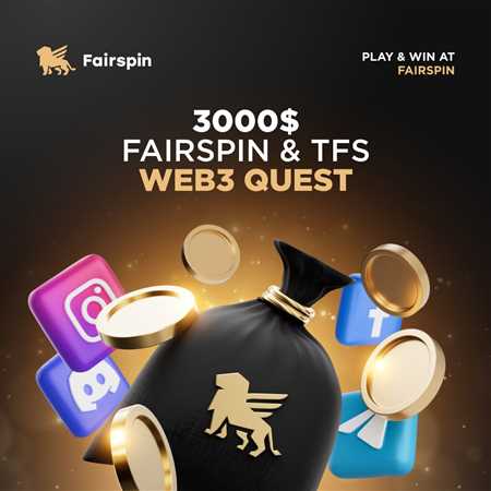 Get 200 TFS Tokens at Fairspin Bitcoin Casino! 450% Welcome Bonus Package + 140 Free Spins!